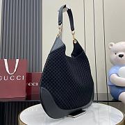 Gucci B Shoulder Bag Dark Black Suede 49x46x4cm - 5