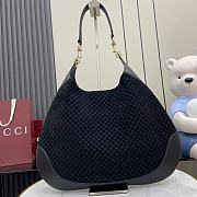 Gucci B Shoulder Bag Dark Black Suede 49x46x4cm - 4