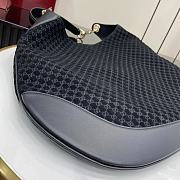 Gucci B Shoulder Bag Dark Black Suede 49x46x4cm - 3