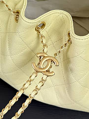Chanel 25 Small Handbag Light Yellow Calfskin Gold 30x26x14cm - 2