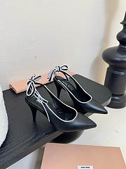 Miu Miu Nappa Leather Slingback Pumps Black 9cm - 1