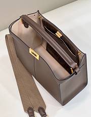 Fendi Dark Brown Leather Medium Peekaboo 30x11x27cm - 5