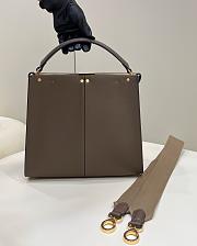 Fendi Dark Brown Leather Medium Peekaboo 30x11x27cm - 4