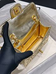 Chanel Mini Flap Bag Gold Metallic 19x13x5.5cm - 6