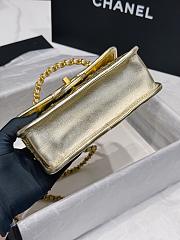 Chanel Mini Flap Bag Gold Metallic 19x13x5.5cm - 4