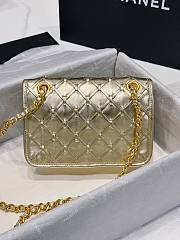 Chanel Mini Flap Bag Gold Metallic 19x13x5.5cm - 5
