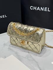 Chanel Mini Flap Bag Gold Metallic 19x13x5.5cm - 3
