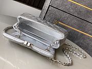 Chanel Clutch With Strap Silver Lambskin 16.5x10x5cm - 4