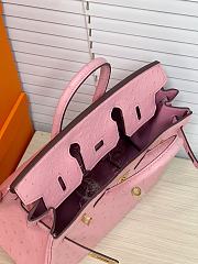 Hermes Birkin 25 Bag Pink Ostrich Gold 25cm - 4