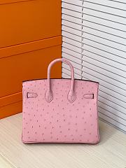 Hermes Birkin 25 Bag Pink Ostrich Gold 25cm - 2