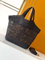 YSL Icare In Raffia Maxi Shopping Bag Black 55x43x5cm - 4