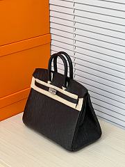 Hermes Birkin 25 Bag Black Ostrich Silver 25cm - 4