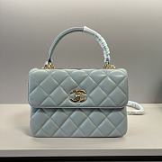 Chanel Trendy Top Handle Light Blue Lambskin Bag 25cm - 1