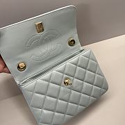 Chanel Trendy Top Handle Light Blue Lambskin Bag 25cm - 3
