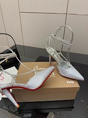 Christian Louboutin Astrid 85 Crystal Silver Heel - 4