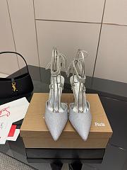 Christian Louboutin Astrid 85 Crystal Silver Heel - 3