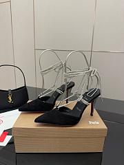 Christian Louboutin Astrid 85 Crystal Black Velvet Heeled - 3