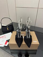 Christian Louboutin Astrid 85 Crystal Black Velvet Heeled - 2