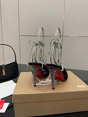 Christian Louboutin Astrid 85 Crystal Black Velvet Heeled - 4