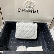 Chanel Mini Flap Bag White Silver Lambskin 17cm - 5