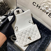 Chanel Mini Flap Bag White Silver Lambskin 17cm - 6