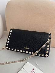 Valentino Garavani Rockstud Wallet On Chain Black 21x6x11cm - 4