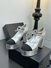 Chanel Mary Janes Silver Heel 12.5cm - 4