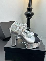 Chanel Mary Janes Silver Heel 12.5cm - 2