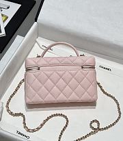 Chanel Top Handle Vanity Case Pink Caviar 17x19.5x5.5cm - 4