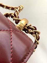 Chanel Small 24C Flap Bag Red Wine Lambskin 22x14.5x8cm - 6