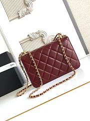 Chanel Small 24C Flap Bag Red Wine Lambskin 22x14.5x8cm - 4