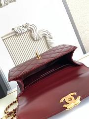 Chanel Small 24C Flap Bag Red Wine Lambskin 22x14.5x8cm - 3