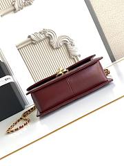 Chanel Small 24C Flap Bag Red Wine Lambskin 22x14.5x8cm - 2