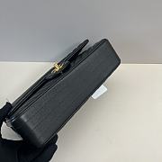 Chanel Medium Flap Bag Chevron Lambskin Black Gold 25cm - 6