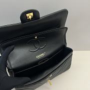 Chanel Medium Flap Bag Chevron Lambskin Black Gold 25cm - 4