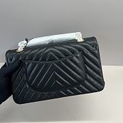 Chanel Medium Flap Bag Chevron Lambskin Black Gold 25cm - 3