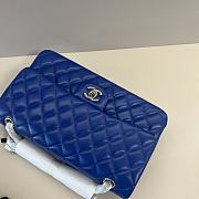 Chanel Medium Flap Bag Electric Blue Silver Lambskin 25cm - 5