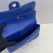 Chanel Medium Flap Bag Electric Blue Silver Lambskin 25cm - 3