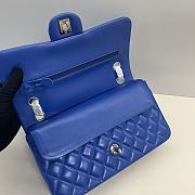 Chanel Medium Flap Bag Electric Blue Silver Lambskin 25cm - 2