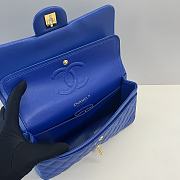Chanel Medium Flap Bag Electric Blue Gold Lambskin 25cm - 4
