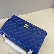 Chanel Medium Flap Bag Electric Blue Gold Lambskin 25cm - 3