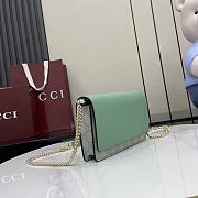Gucci GG Emblem Wallet On Chain Green 20x13x4cm - 4