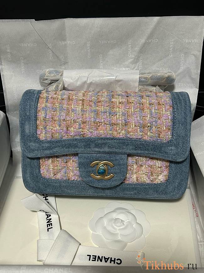 Chanel Mini Flap Bag Denim Tweed 20cm - 1