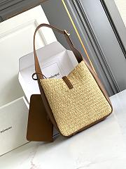 YSL Le 5 à 7 Supple Small Raffia Leather 22x22x7-9cm - 5