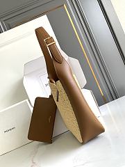 YSL Le 5 à 7 Supple Small Raffia Leather 22x22x7-9cm - 4