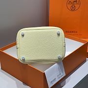 Hermes Picotin Light Yellow Silver Bag 18x13x9cm - 3