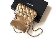 Chanel Clutch With Strap Gold Lambskin 16.5x10x5cm - 6