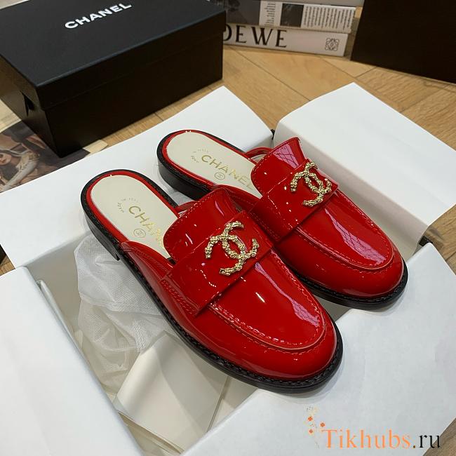 Chanel Red Patent Flat - 1