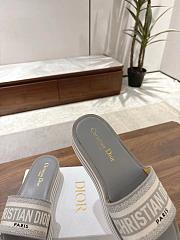 Dior Dway Platform Slide Grey Embroidered Cotton - 5