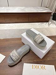 Dior Dway Platform Slide Grey Embroidered Cotton - 2